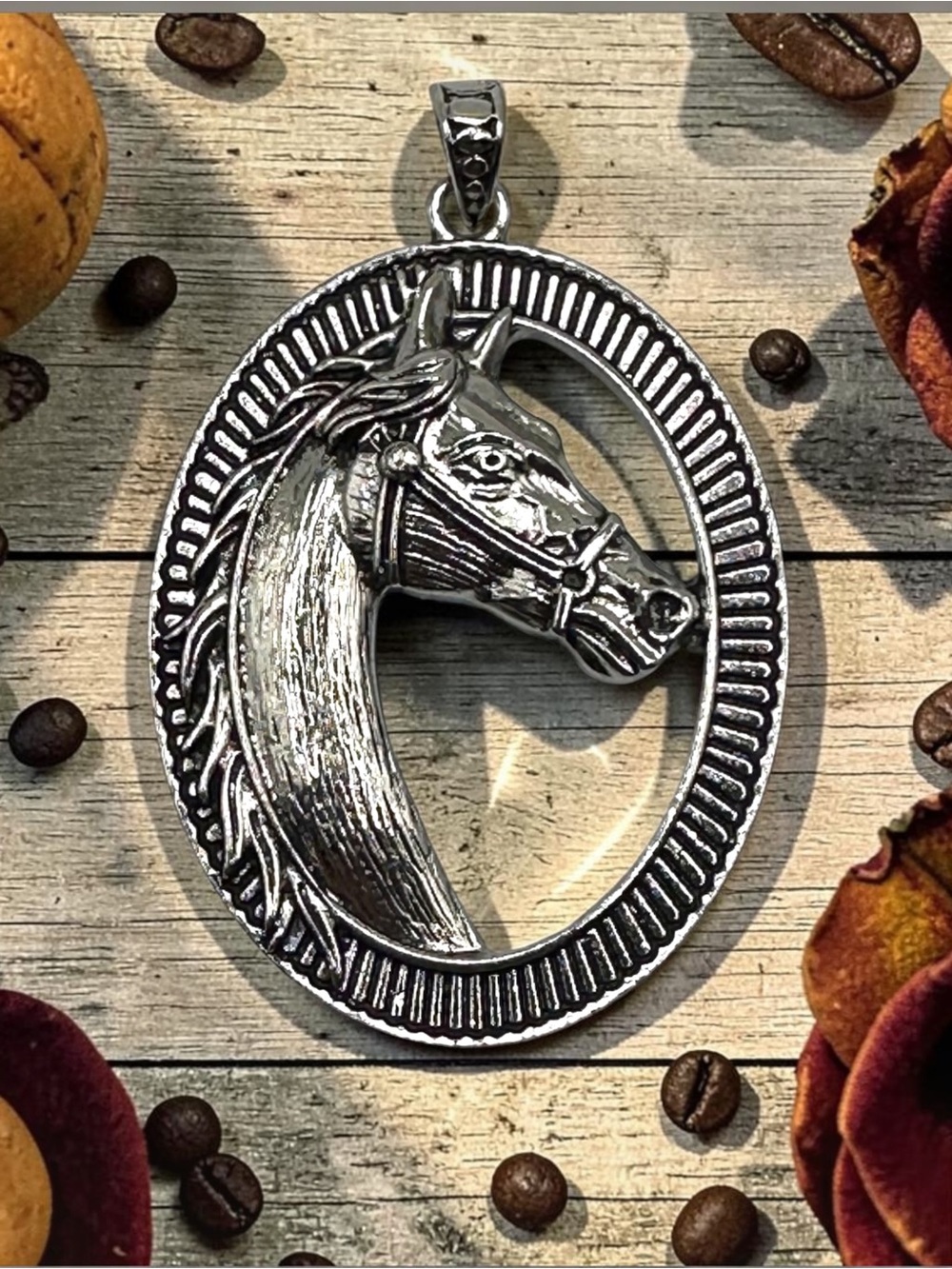 Horse Cameo Pendant - Fun Costume Jewelry NEW!